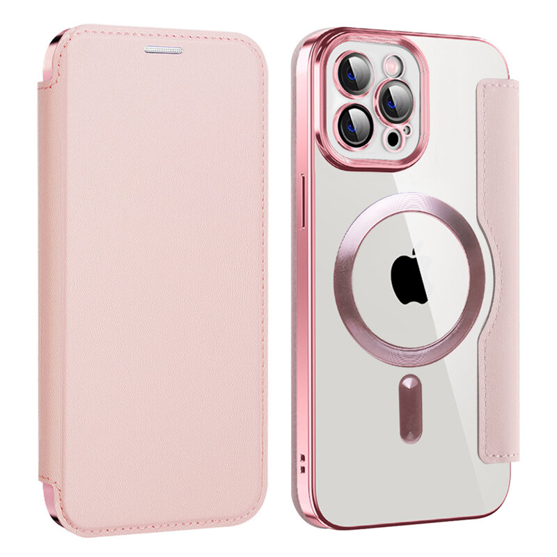 Husa iPhone 12 Pro Max Techsuit SmartMag Book Case, roz