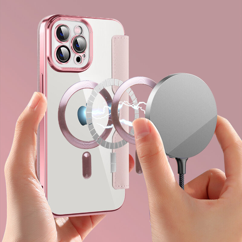 Husa iPhone 12 Pro Max Techsuit SmartMag Book Case, roz