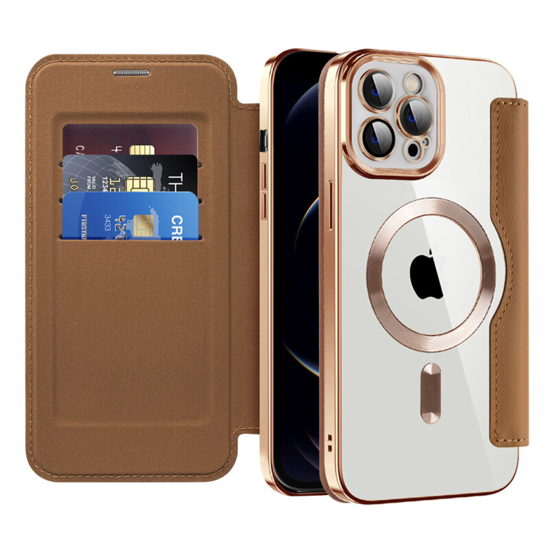 Husa iPhone 12 Pro Max Techsuit SmartMag Book Case, maro