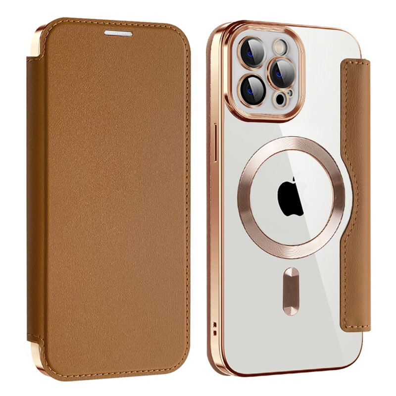 Husa iPhone 12 Pro Max Techsuit SmartMag Book Case, maro