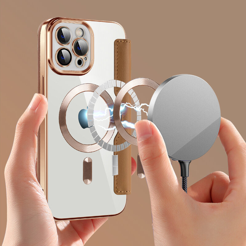 Husa iPhone 12 Pro Max Techsuit SmartMag Book Case, maro