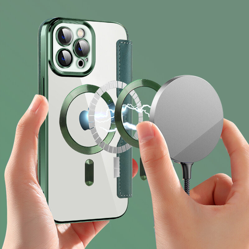 Husa iPhone 12 Pro Max Techsuit SmartMag Book Case, verde