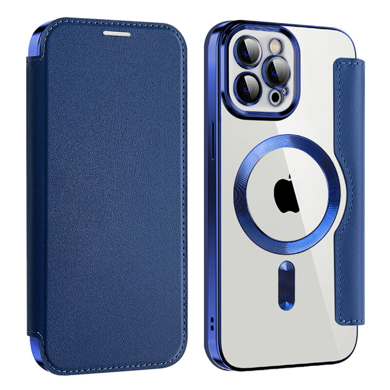 Husa iPhone 12 Pro Max Techsuit SmartMag Book Case, albastru