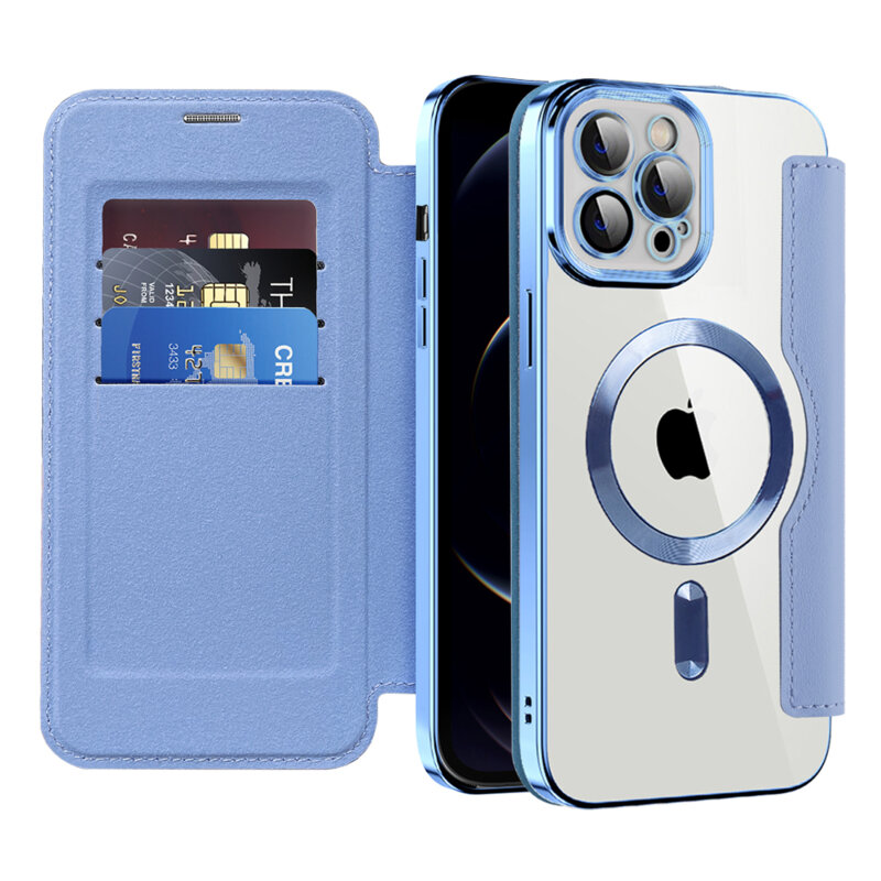 Husa iPhone 12 Pro Max Techsuit SmartMag Book Case, bleu