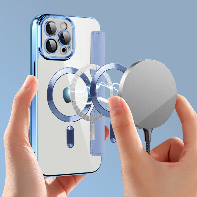 Husa iPhone 12 Pro Max Techsuit SmartMag Book Case, bleu