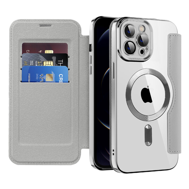 Husa iPhone 12 Pro Max Techsuit SmartMag Book Case, gri