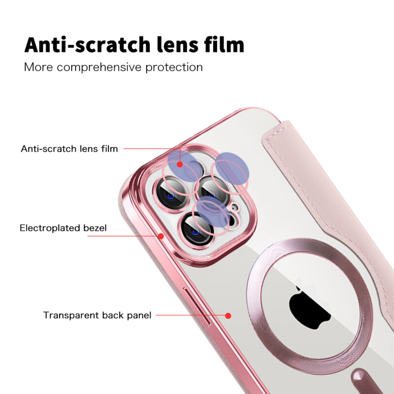 Husa iPhone 12 Pro Techsuit SmartMag Book Case, roz