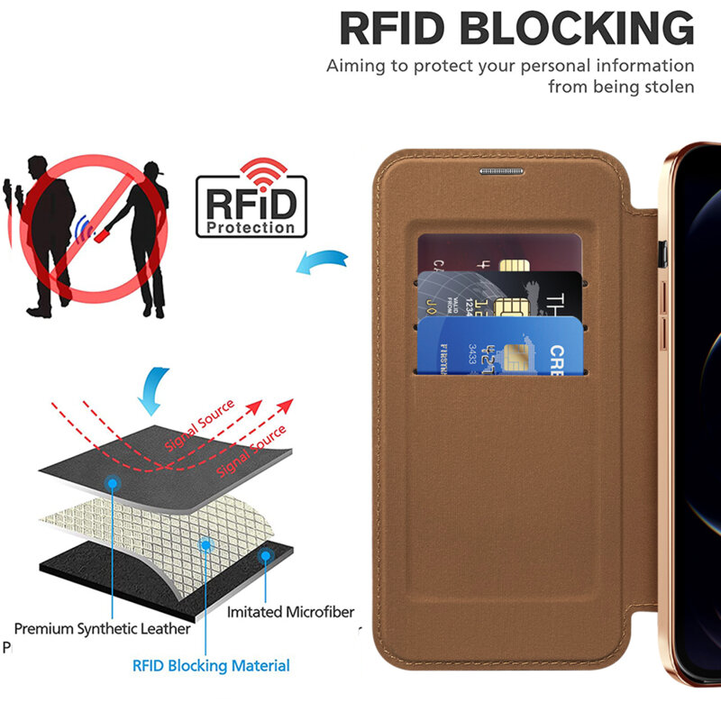 Husa iPhone 12 Pro Techsuit SmartMag Book Case, maro