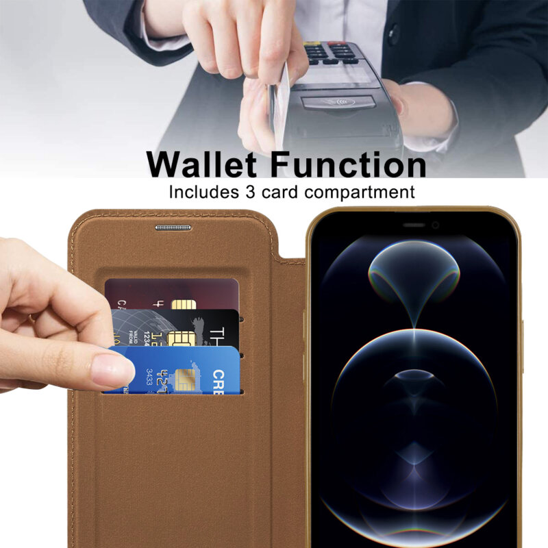 Husa iPhone 12 Pro Techsuit SmartMag Book Case, maro