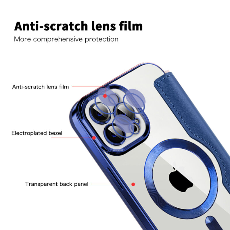 Husa iPhone 12 Pro Techsuit SmartMag Book Case, albastru