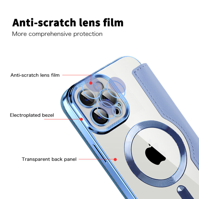 Husa iPhone 12 Pro Techsuit SmartMag Book Case, bleu