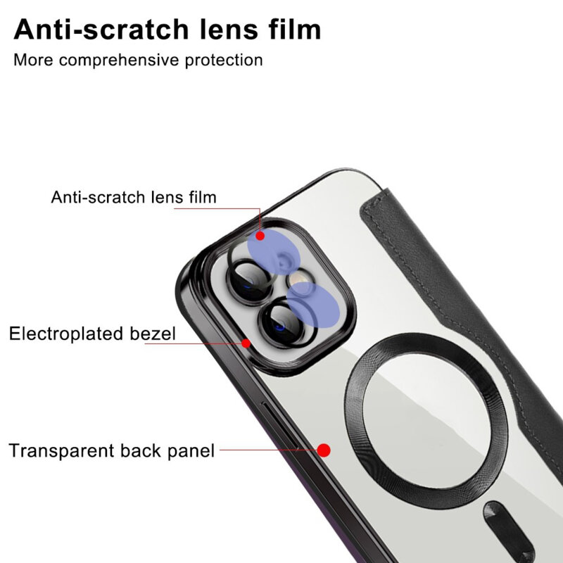 Husa iPhone 12 Techsuit SmartMag Book Case, mov