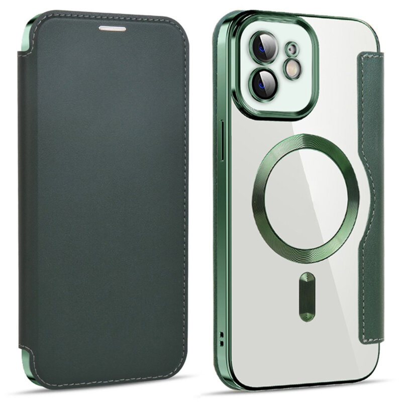 Husa iPhone 12 Techsuit SmartMag Book Case, verde