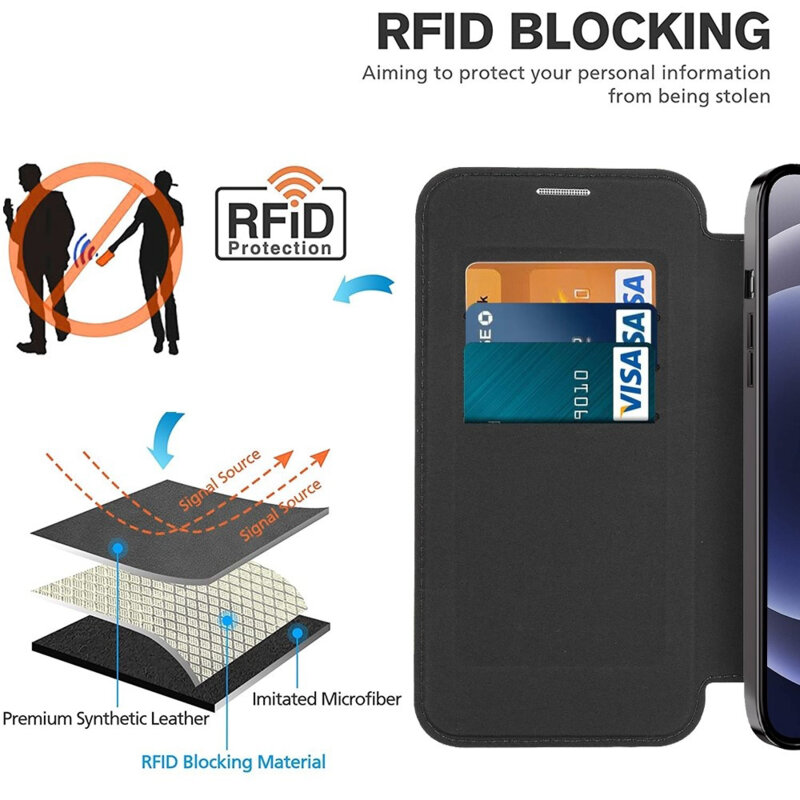 Husa iPhone 12 Techsuit SmartMag Book Case, roz