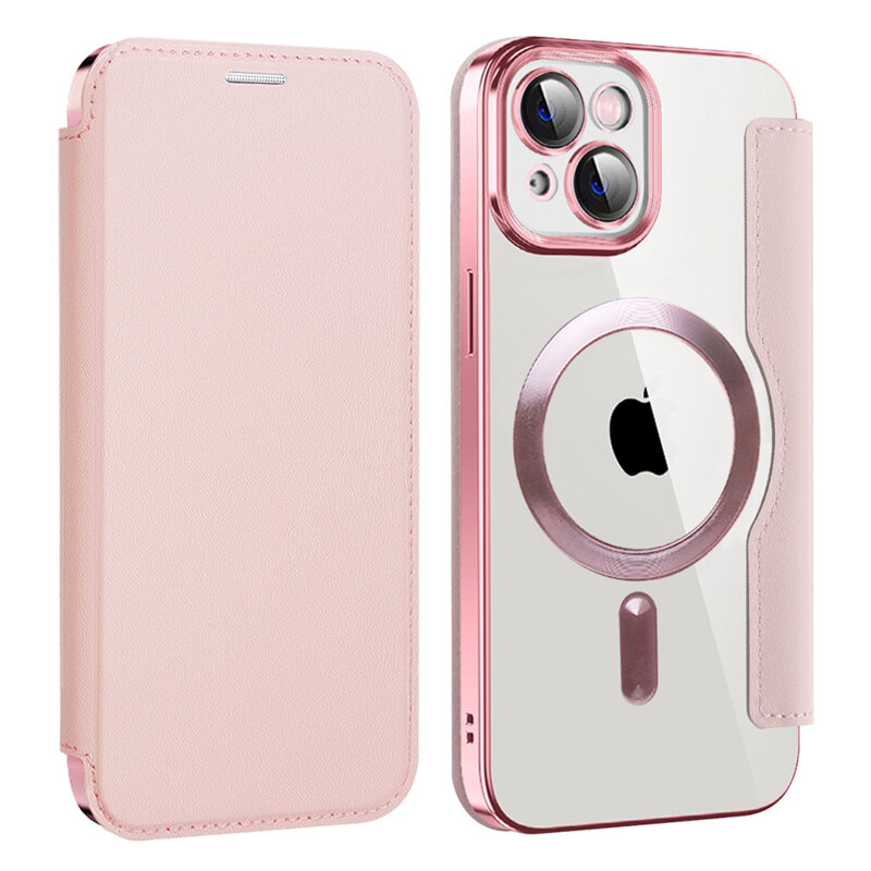 Husa iPhone 13 Techsuit SmartMag Book Case, roz