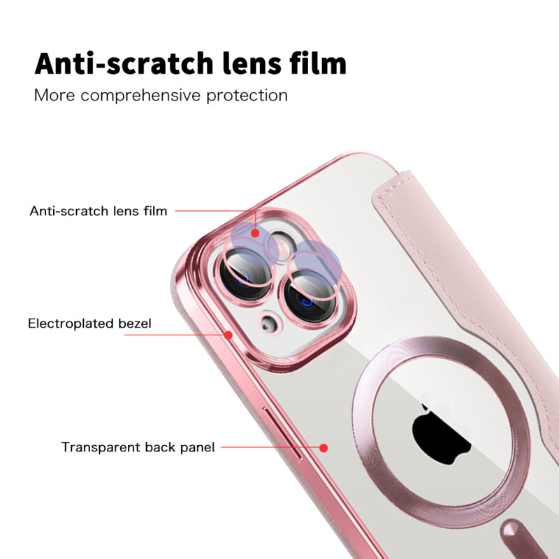 Husa iPhone 13 Techsuit SmartMag Book Case, roz