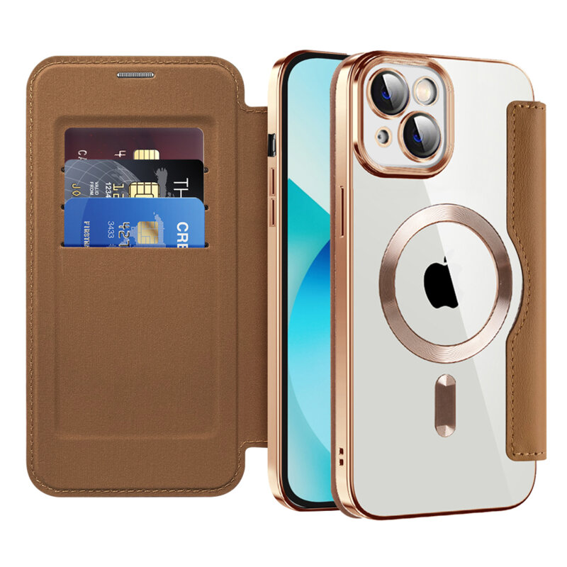 Husa iPhone 13 Techsuit SmartMag Book Case, maro