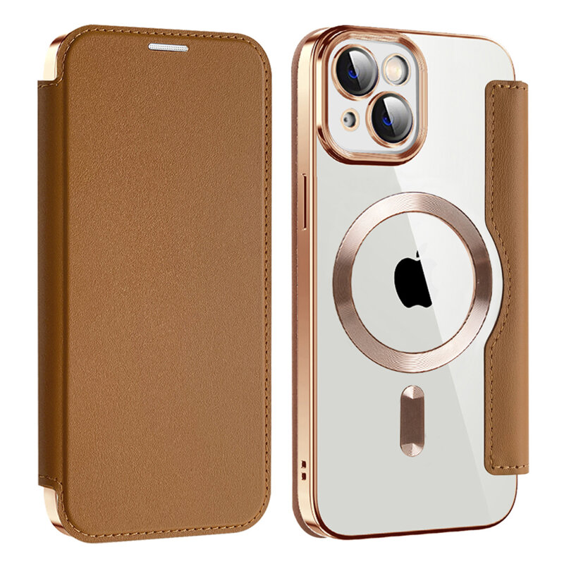 Husa iPhone 13 Techsuit SmartMag Book Case, maro