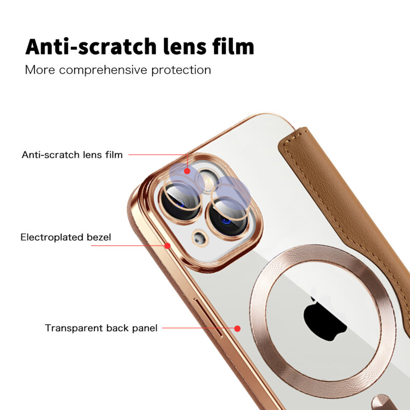 Husa iPhone 13 Techsuit SmartMag Book Case, maro