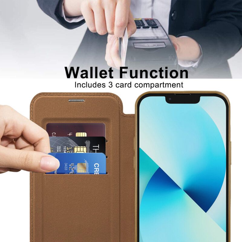 Husa iPhone 13 Techsuit SmartMag Book Case, maro