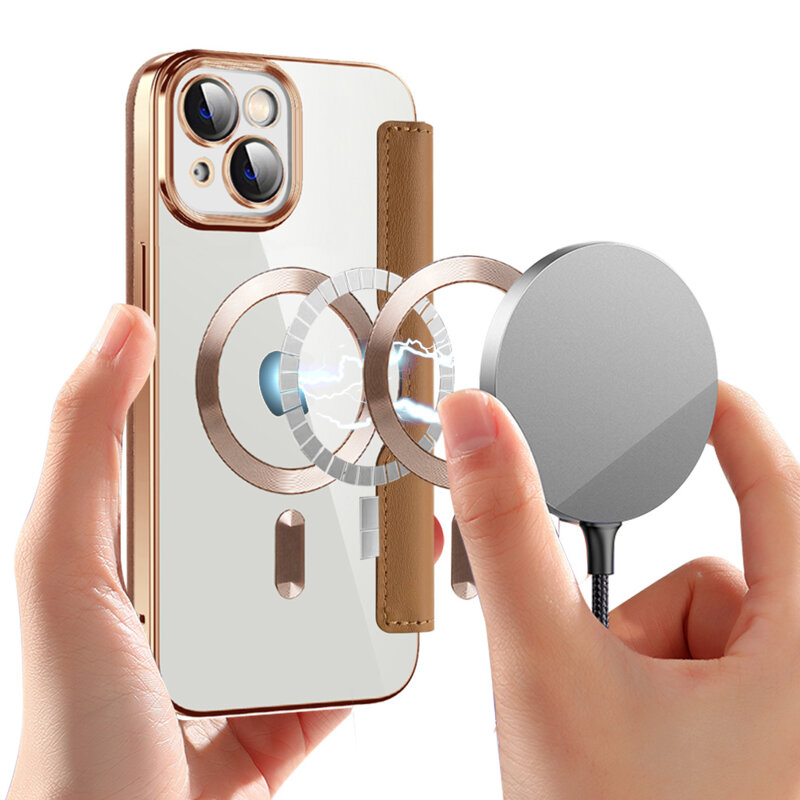 Husa iPhone 13 Techsuit SmartMag Book Case, maro