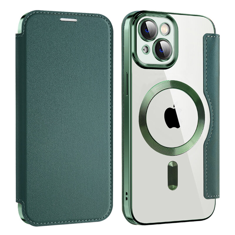 Husa iPhone 13 Techsuit SmartMag Book Case, verde