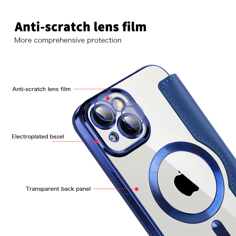 Husa iPhone 13 Techsuit SmartMag Book Case, albastru