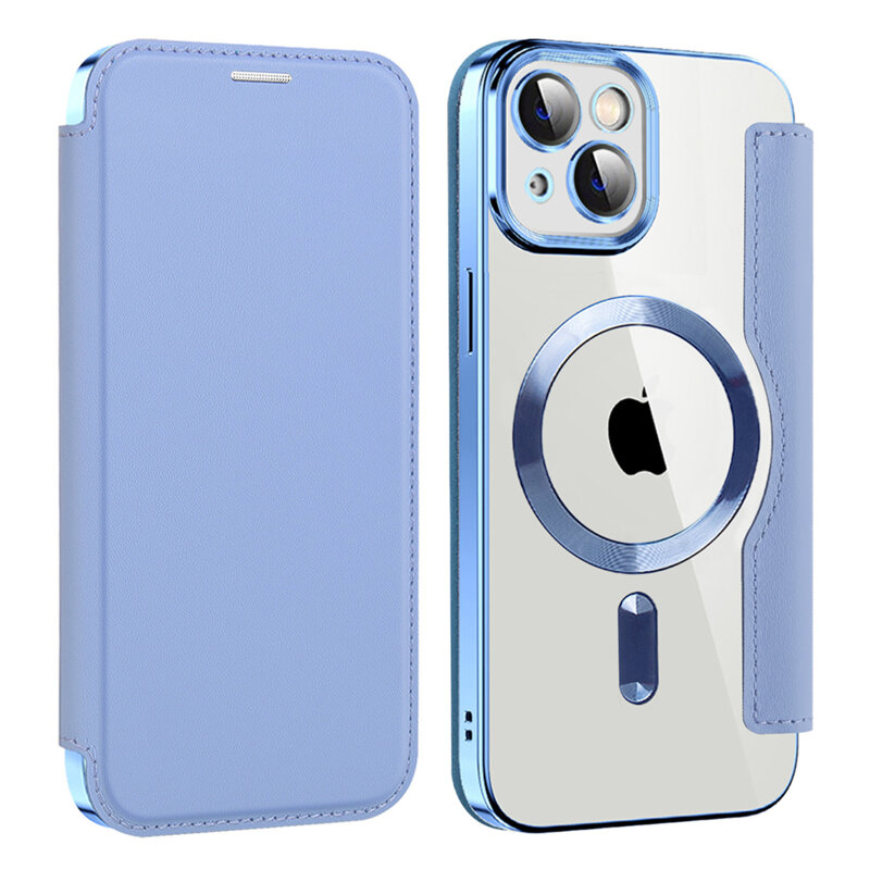 Husa iPhone 13 Techsuit SmartMag Book Case, bleu