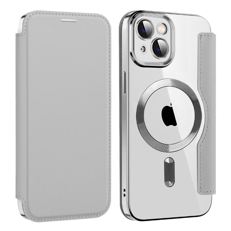 Husa iPhone 13 Techsuit SmartMag Book Case, gri