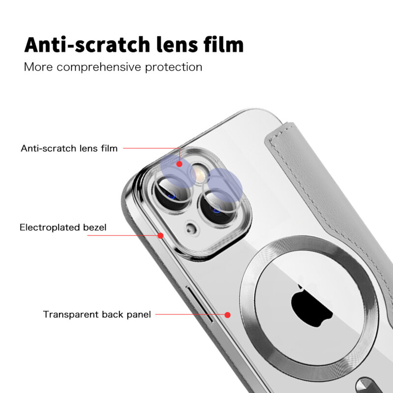 Husa iPhone 13 Techsuit SmartMag Book Case, gri