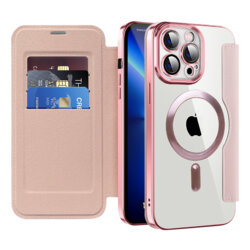 Husa iPhone 13 Pro Techsuit SmartMag Book Case, roz