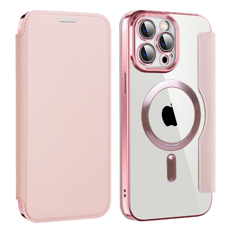 Husa iPhone 13 Pro Techsuit SmartMag Book Case, roz
