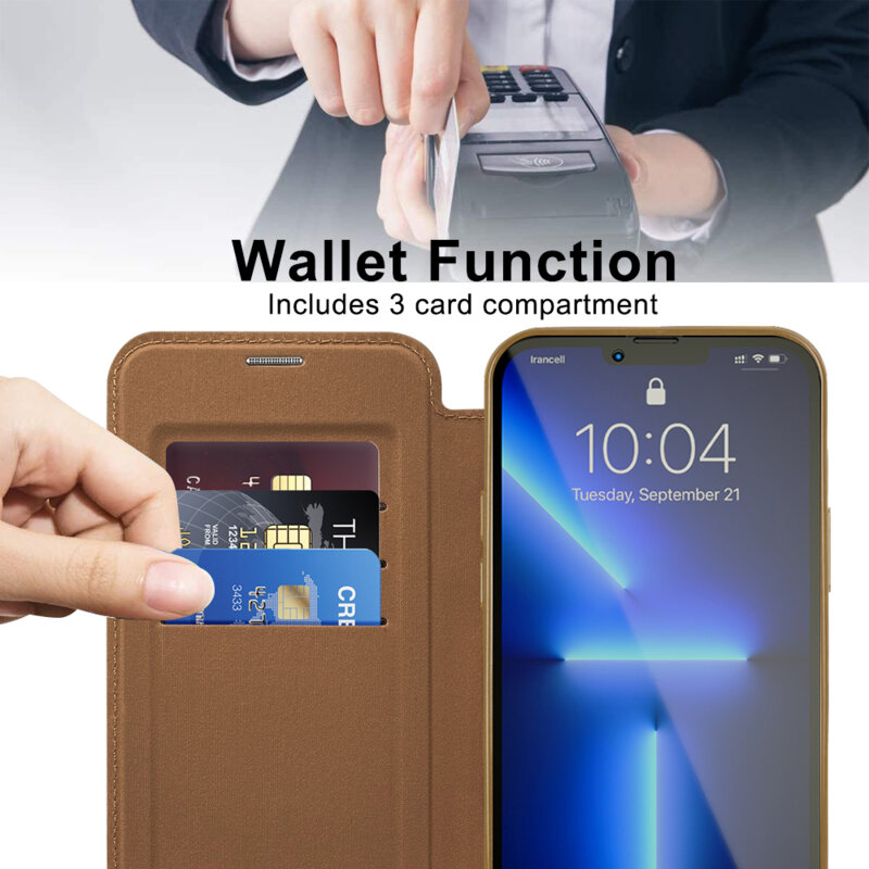 Husa iPhone 13 Pro Techsuit SmartMag Book Case, maro