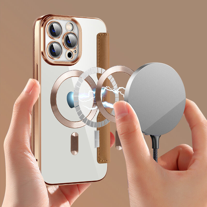 Husa iPhone 13 Pro Techsuit SmartMag Book Case, maro