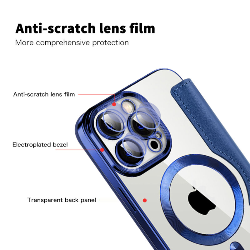 Husa iPhone 13 Pro Techsuit SmartMag Book Case, albastru