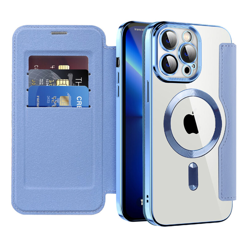 Husa iPhone 13 Pro Techsuit SmartMag Book Case, bleu