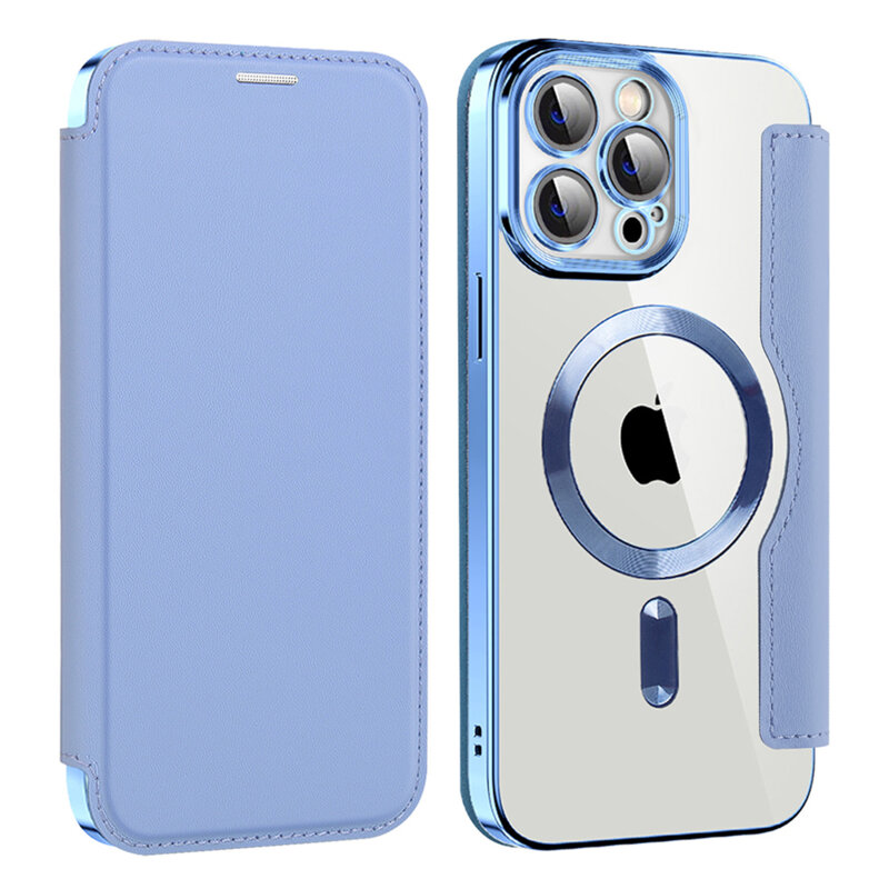 Husa iPhone 13 Pro Techsuit SmartMag Book Case, bleu