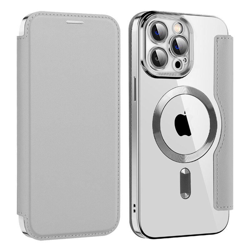 Husa iPhone 13 Pro Techsuit SmartMag Book Case, gri
