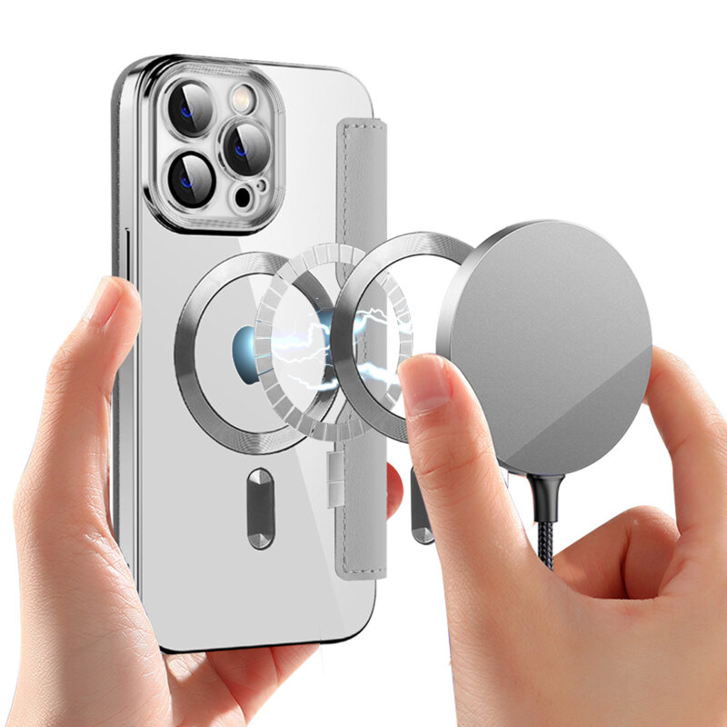 Husa iPhone 13 Pro Techsuit SmartMag Book Case, gri