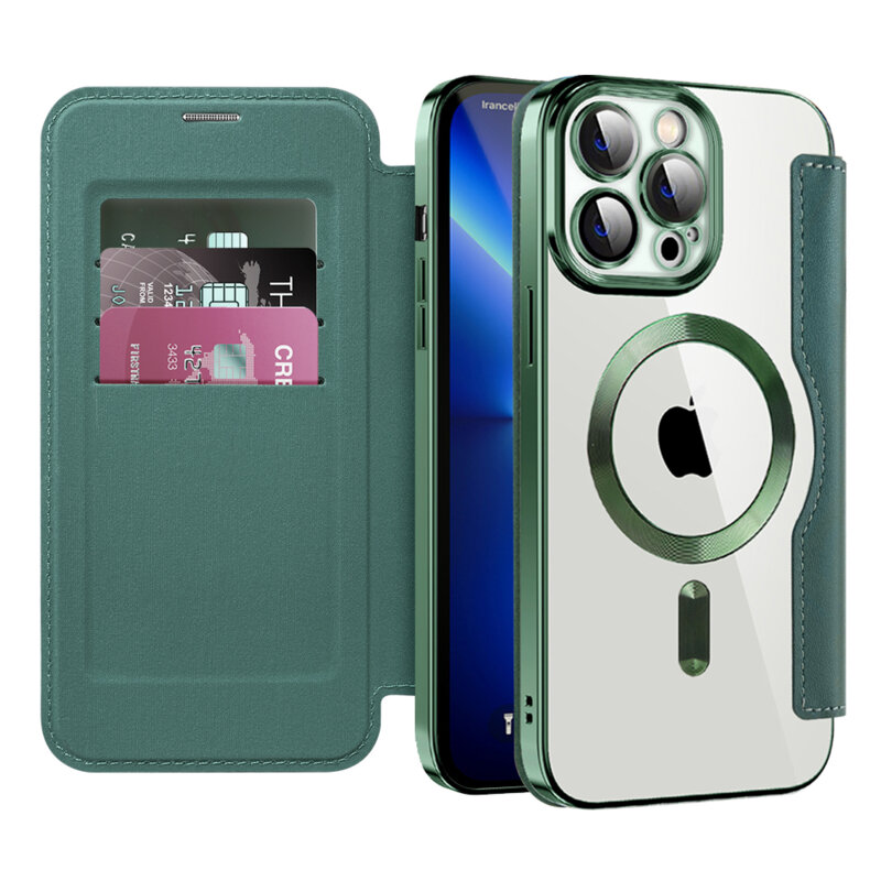 Husa iPhone 13 Pro Max Techsuit SmartMag Book Case, verde