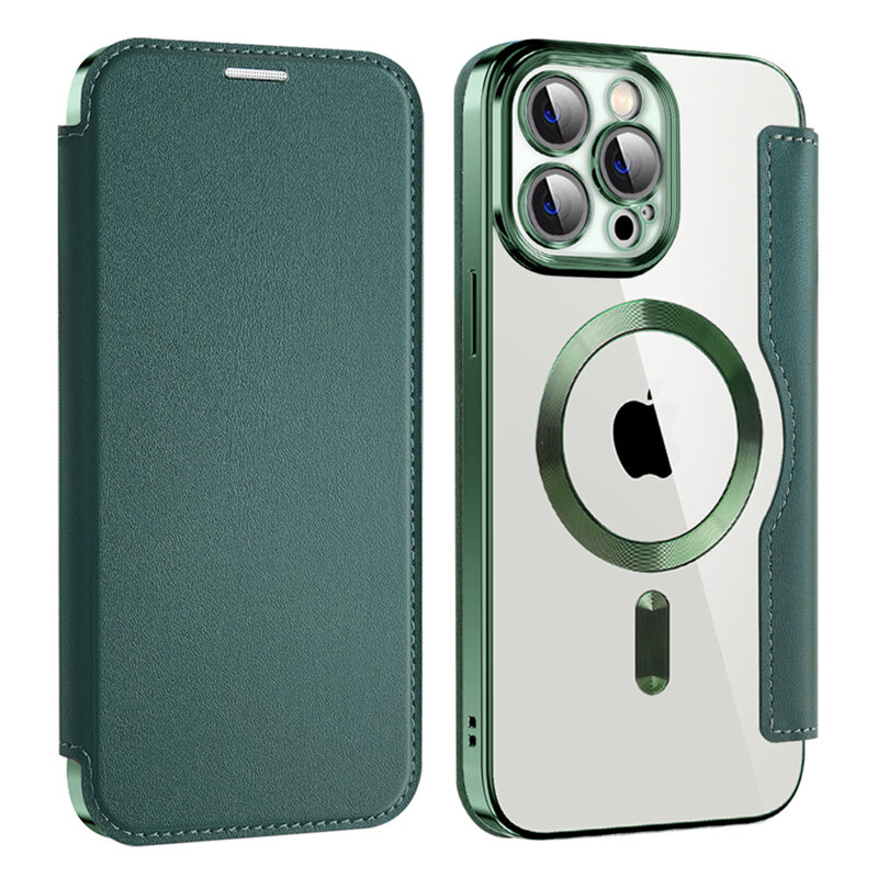 Husa iPhone 13 Pro Max Techsuit SmartMag Book Case, verde