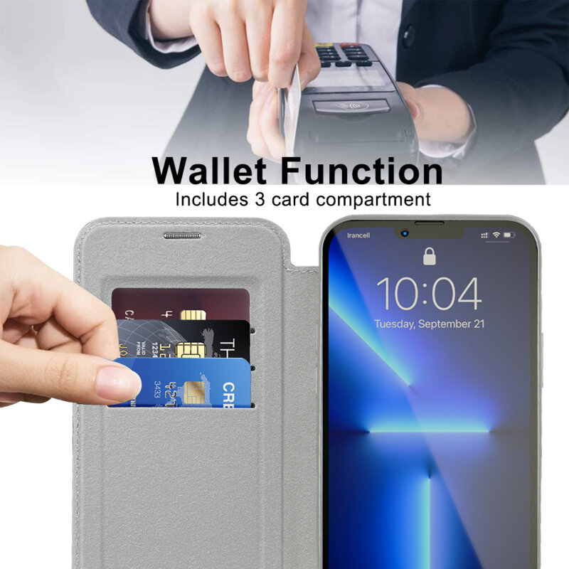 Husa iPhone 13 Pro Max Techsuit SmartMag Book Case, gri