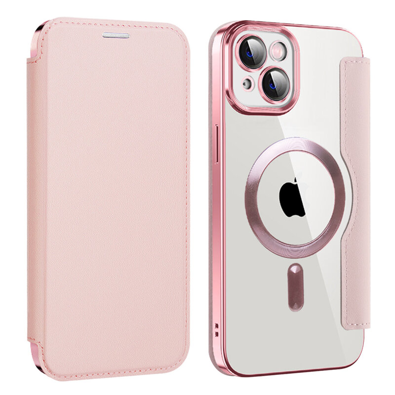 Husa iPhone 14 Techsuit SmartMag Book Case, roz