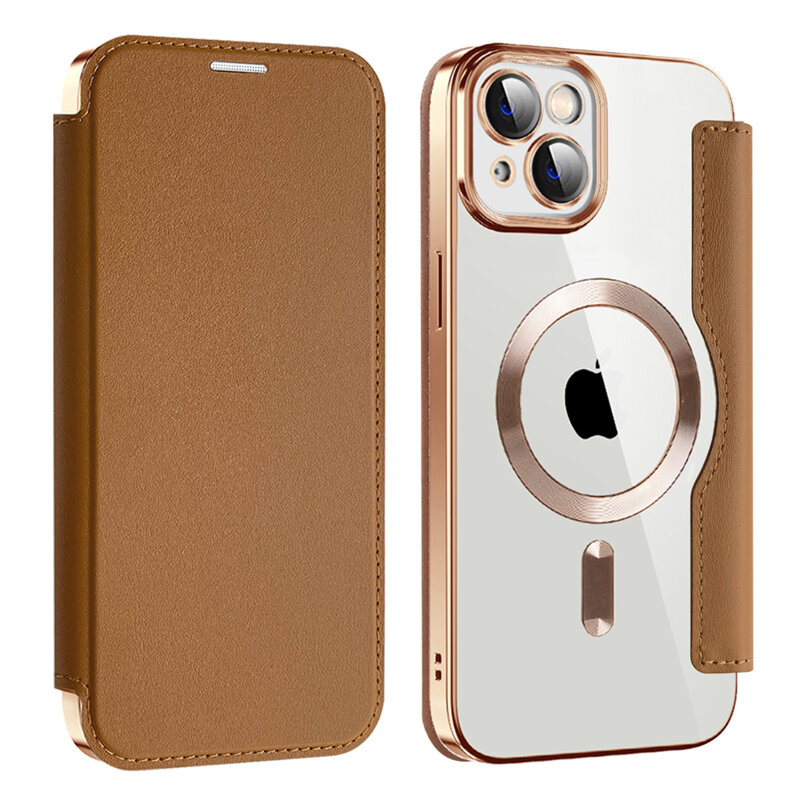 Husa iPhone 14 Techsuit SmartMag Book Case, maro