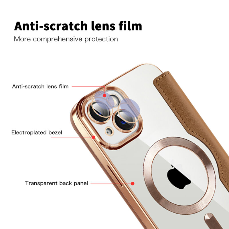 Husa iPhone 14 Techsuit SmartMag Book Case, maro