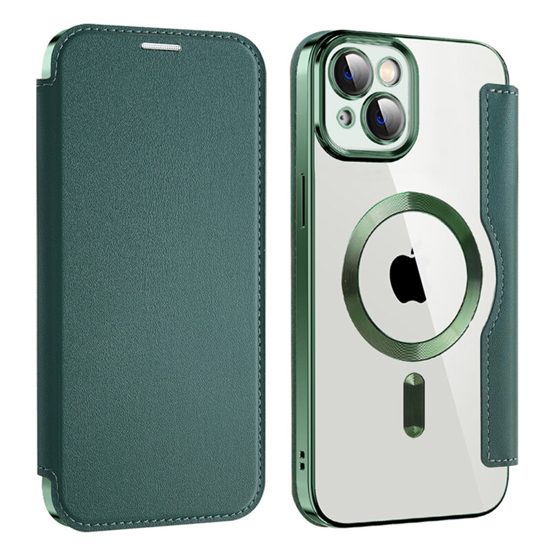 Husa iPhone 14 Techsuit SmartMag Book Case, verde