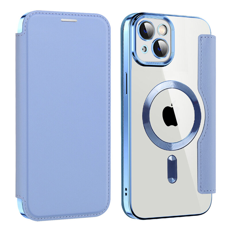 Husa iPhone 14 Techsuit SmartMag Book Case, bleu