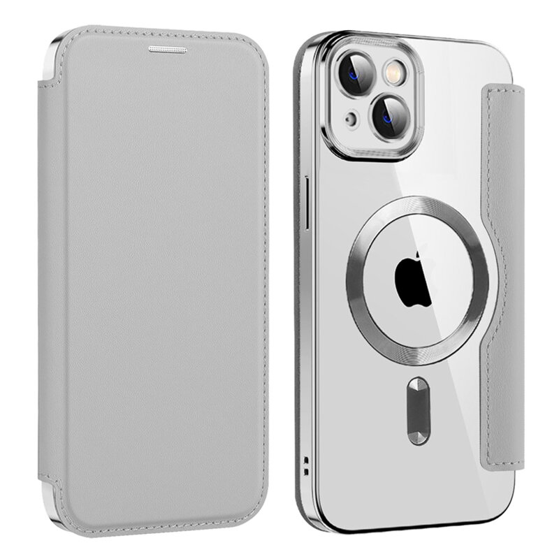 Husa iPhone 14 Techsuit SmartMag Book Case, gri