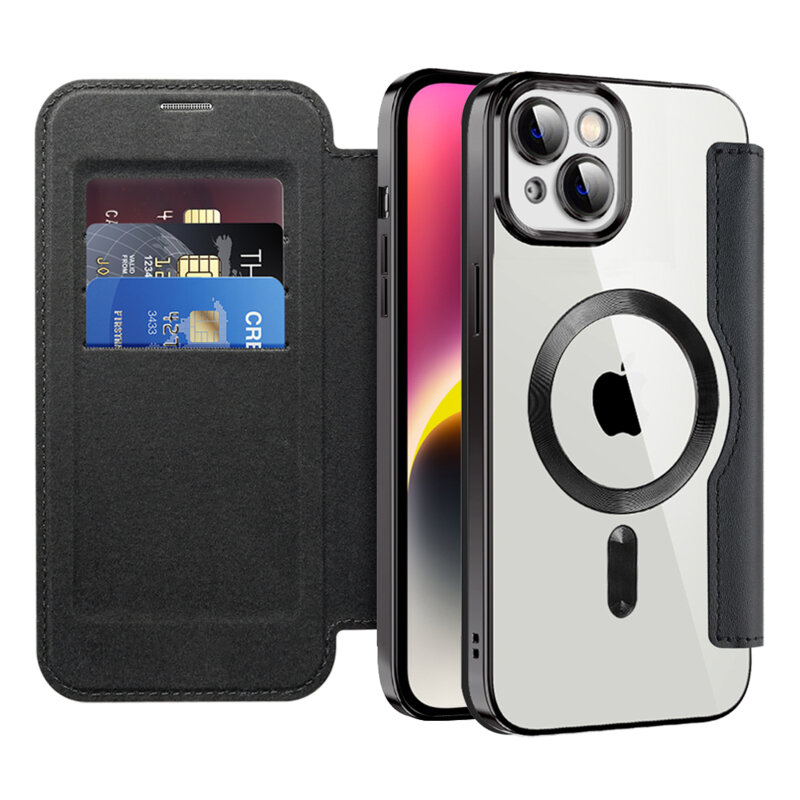 Husa iPhone 14 Plus Techsuit SmartMag Book Case, negru