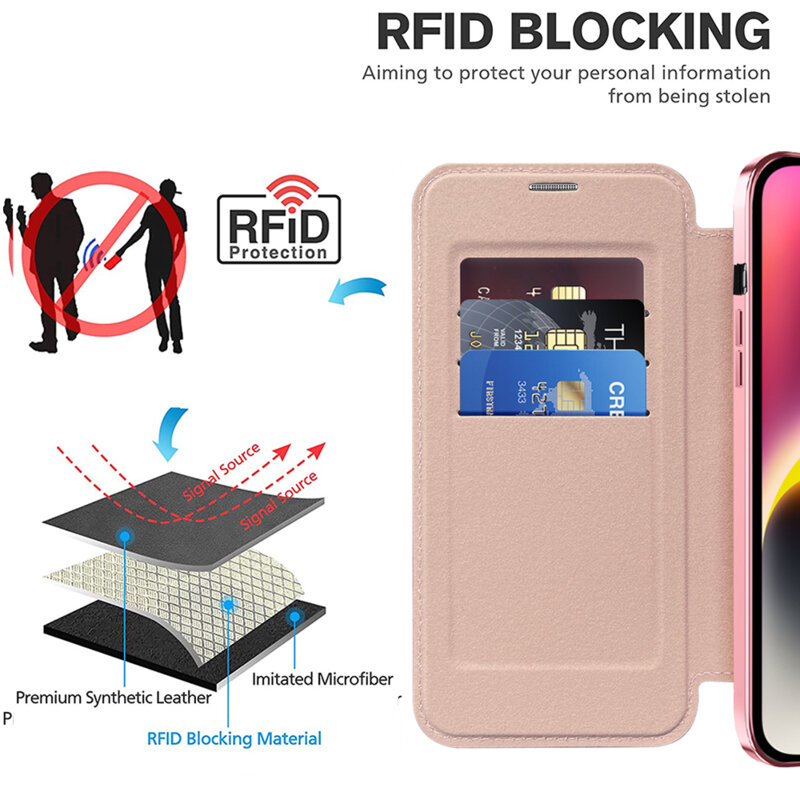 Husa iPhone 14 Plus Techsuit SmartMag Book Case, roz